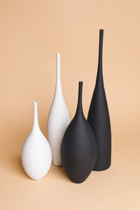 Tall Black Venice Ceramic Vase