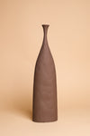 Tall Wide Brown Wonky Ceramic Vase (Large)