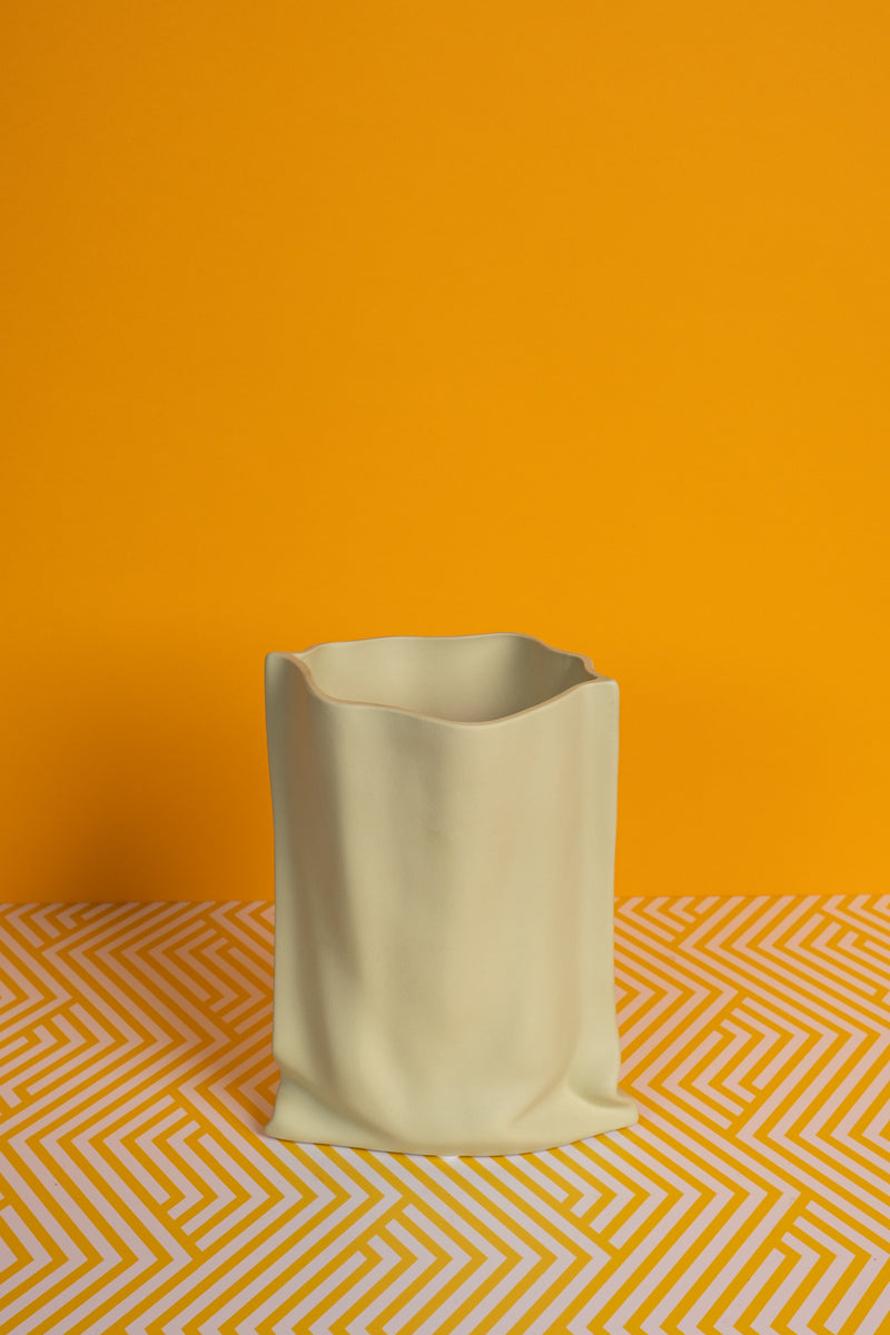 Mint Paperbag Ceramic Vase (22,5cm)