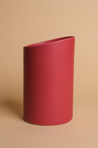 Sleek Burgundy Modular Ceramic Vase (21cm)