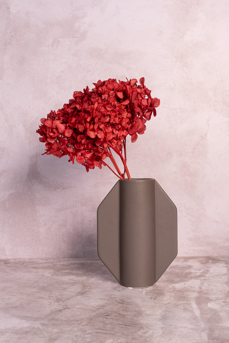 Preserved Deep Red Hydrangea