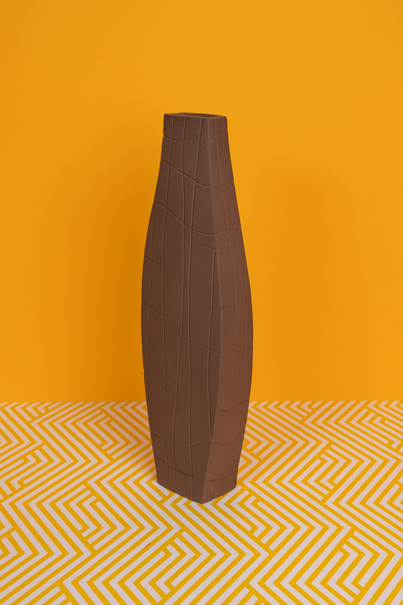 Brown Sound Wave Ceramic Vase