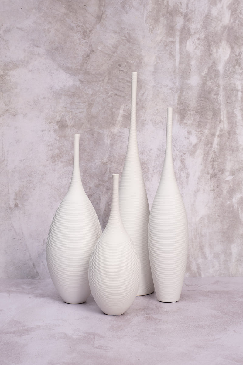 Medium Belly White Venice Ceramic Vase