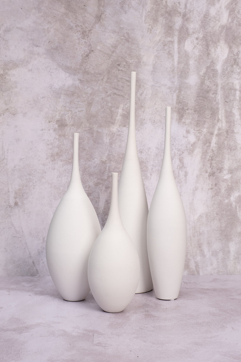 Tall White Venice Ceramic Vase