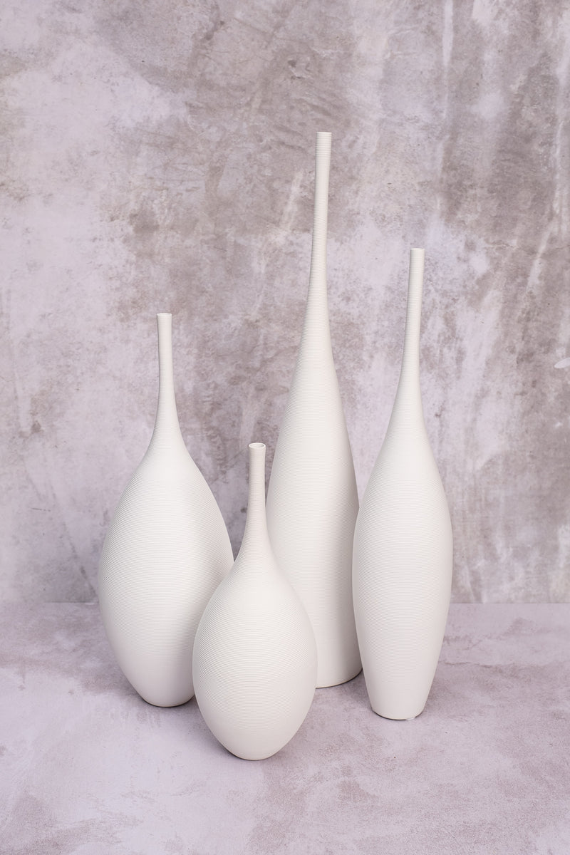 Tall White Venice Ceramic Vase