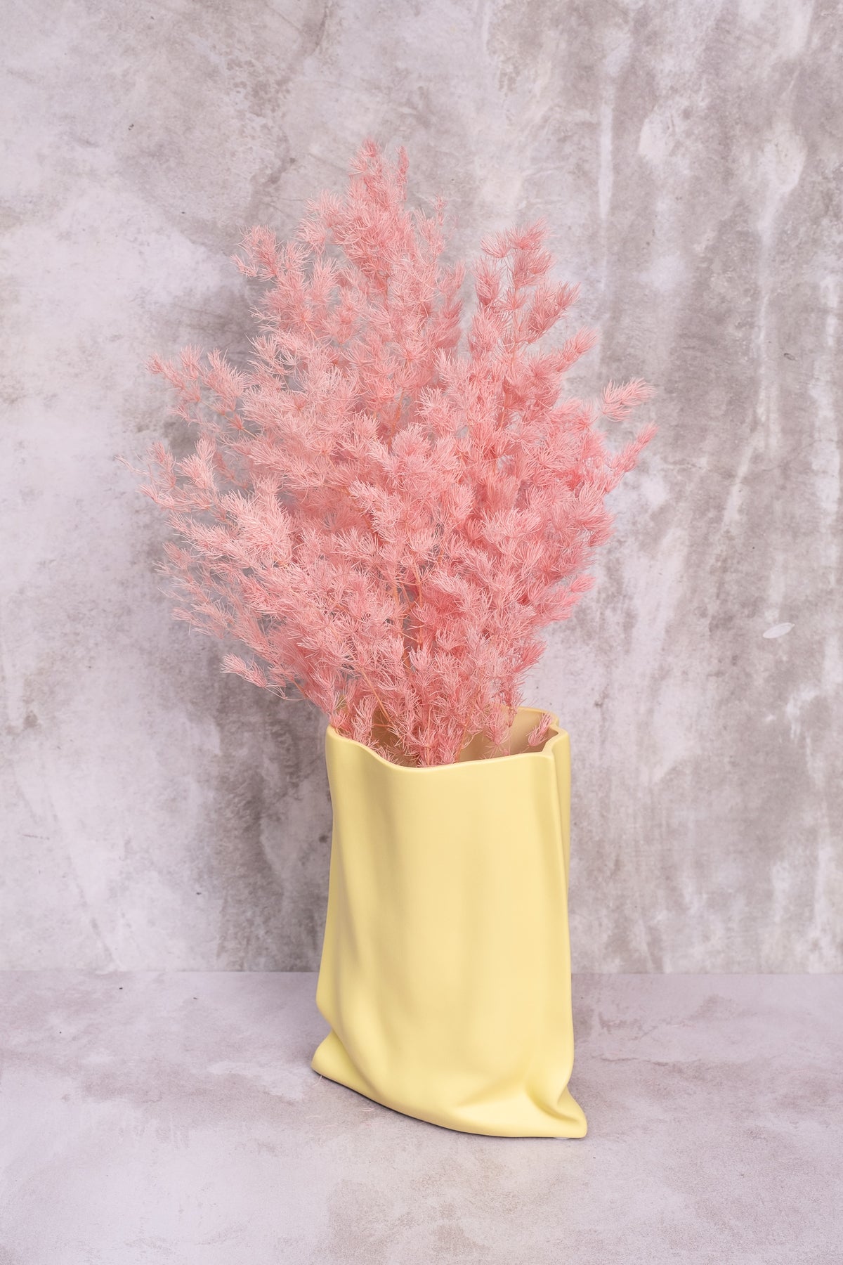 Yellow Paperbag Ceramic Vase (24cm)