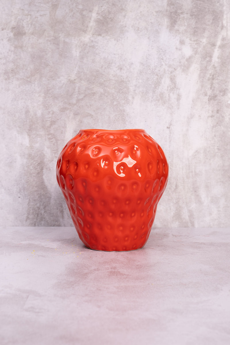 Strawberry Ceramic Vase (18cm)