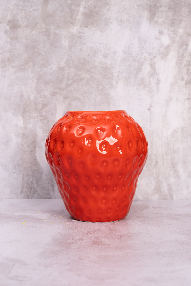 Strawberry Ceramic Vase (18cm)