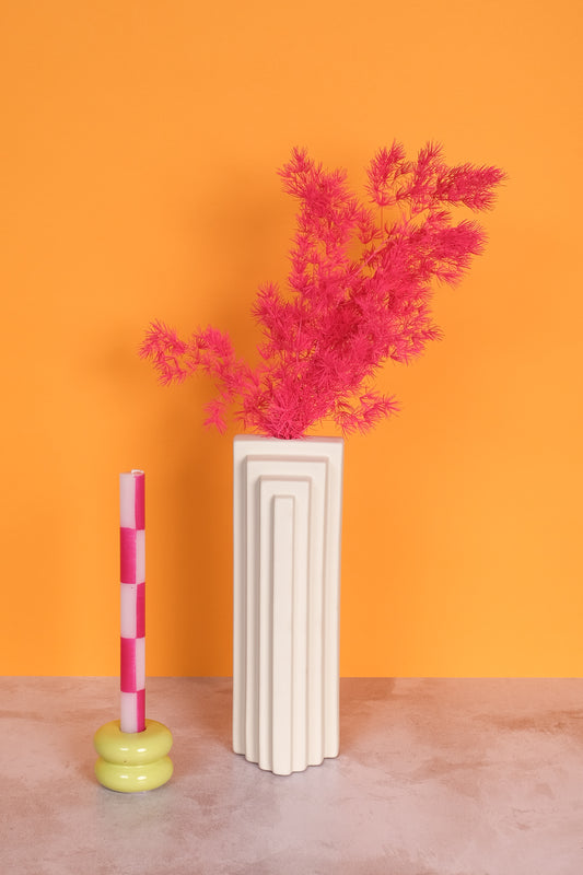 Cream Skyscraper Ceramic Vase (30cm)