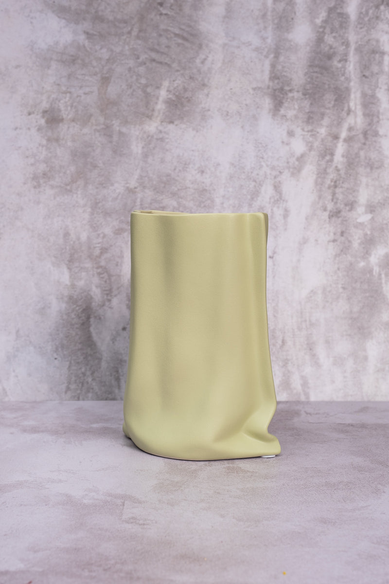 Mint Paperbag Ceramic Vase (22,5cm)