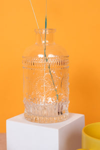Embossed Clear Glass Vase (13cm)