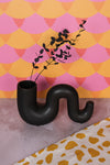 Slinky Sleek Black Ceramic Vase