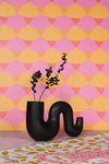 Slinky Sleek Black Ceramic Vase
