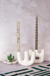 Duet White Avignon Ceramic Candlestick