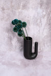 Smoky Sleek Black Ceramic Vase