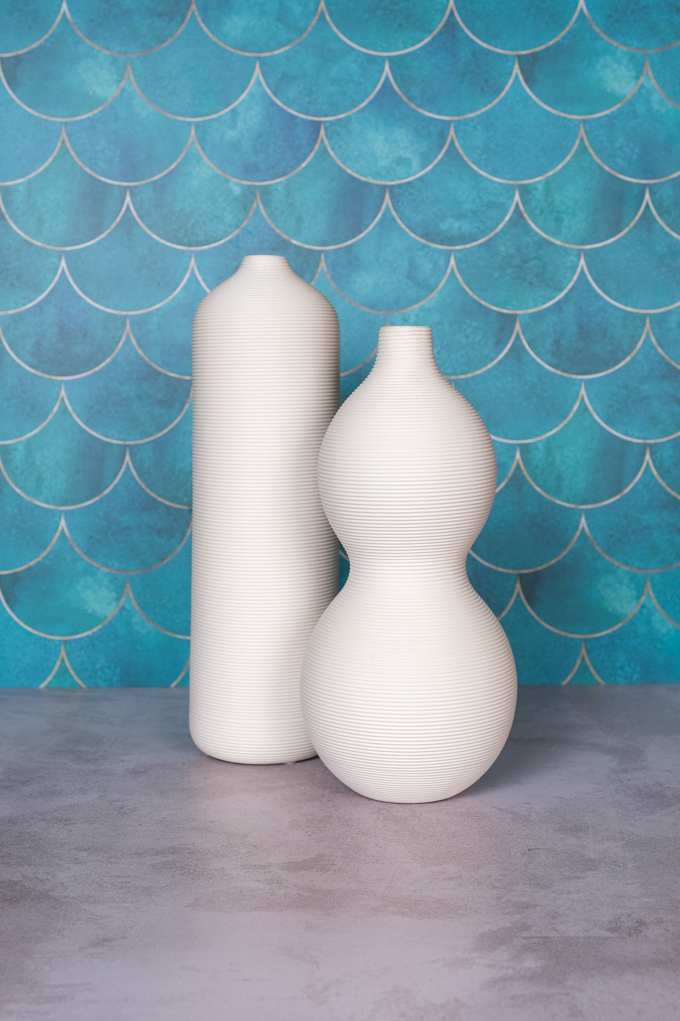 Tall White Versailles Ceramic Vase (33cm)