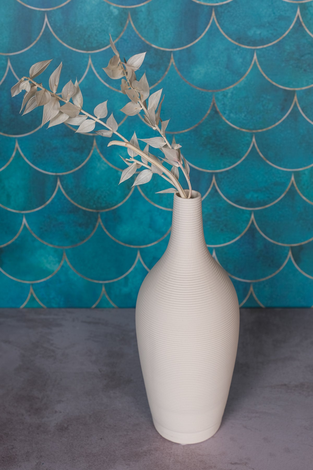 White Sienna Ceramic Vase (27cm)