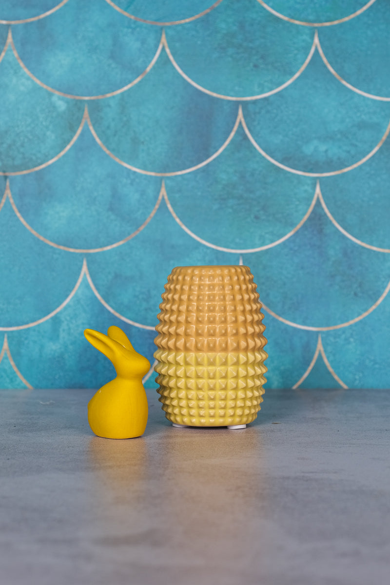 Short Yellow Pineapple Ceramic Candle Holder (8,5cm)