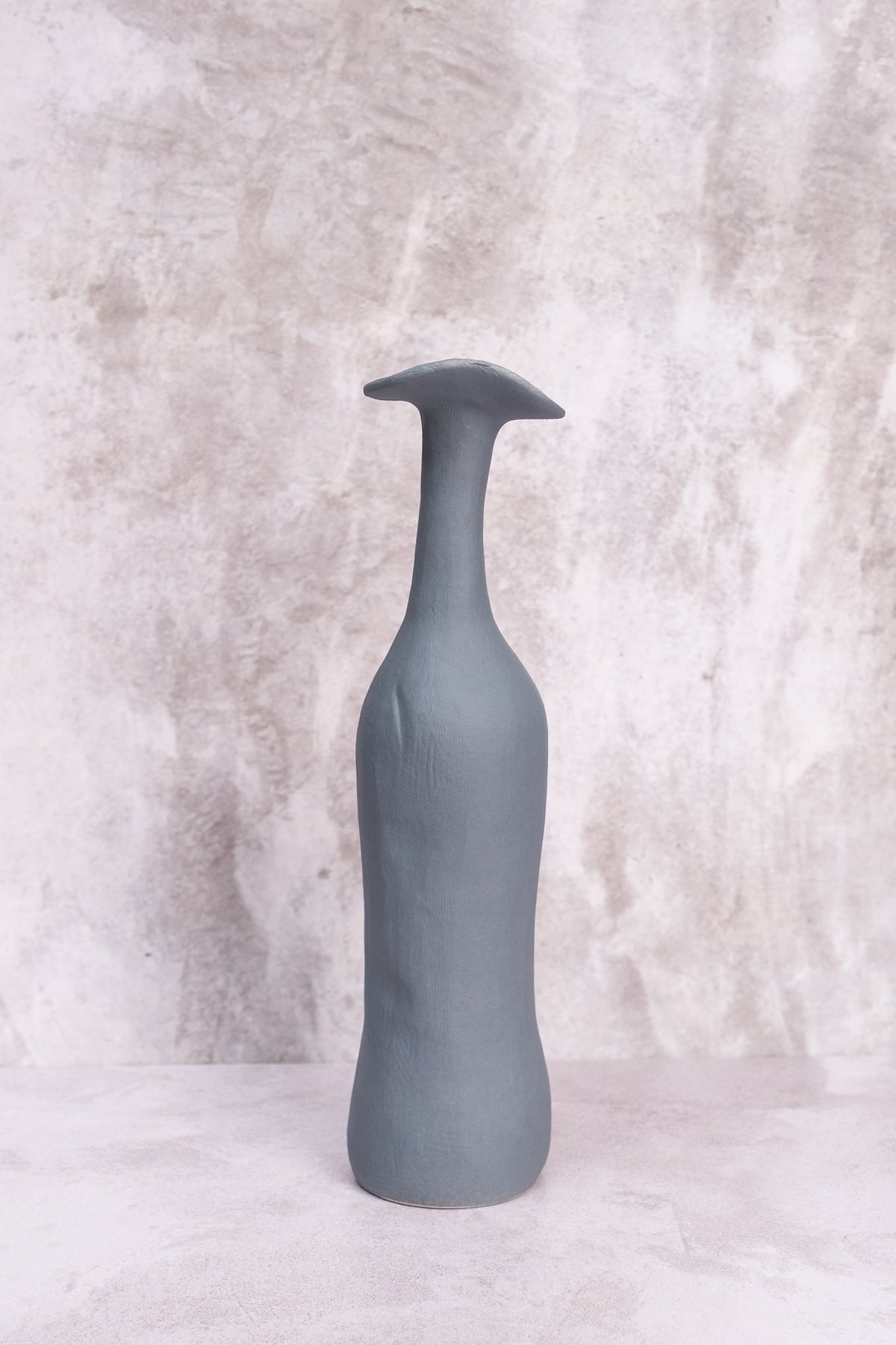 Blue Tall Wonky Ceramic Vase