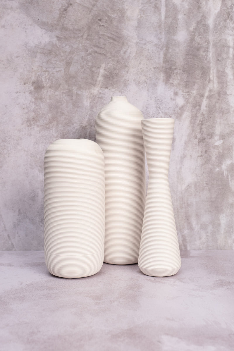 Tall White Versailles Ceramic Vase (33cm)