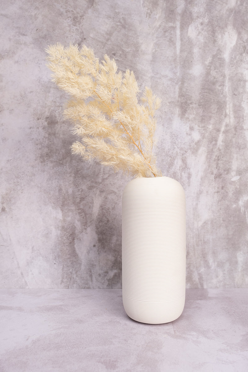 Medium White Cylinder Venice Ceramic Vase