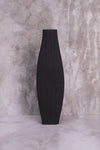 Tall Black Sound Wave Ceramic Vase