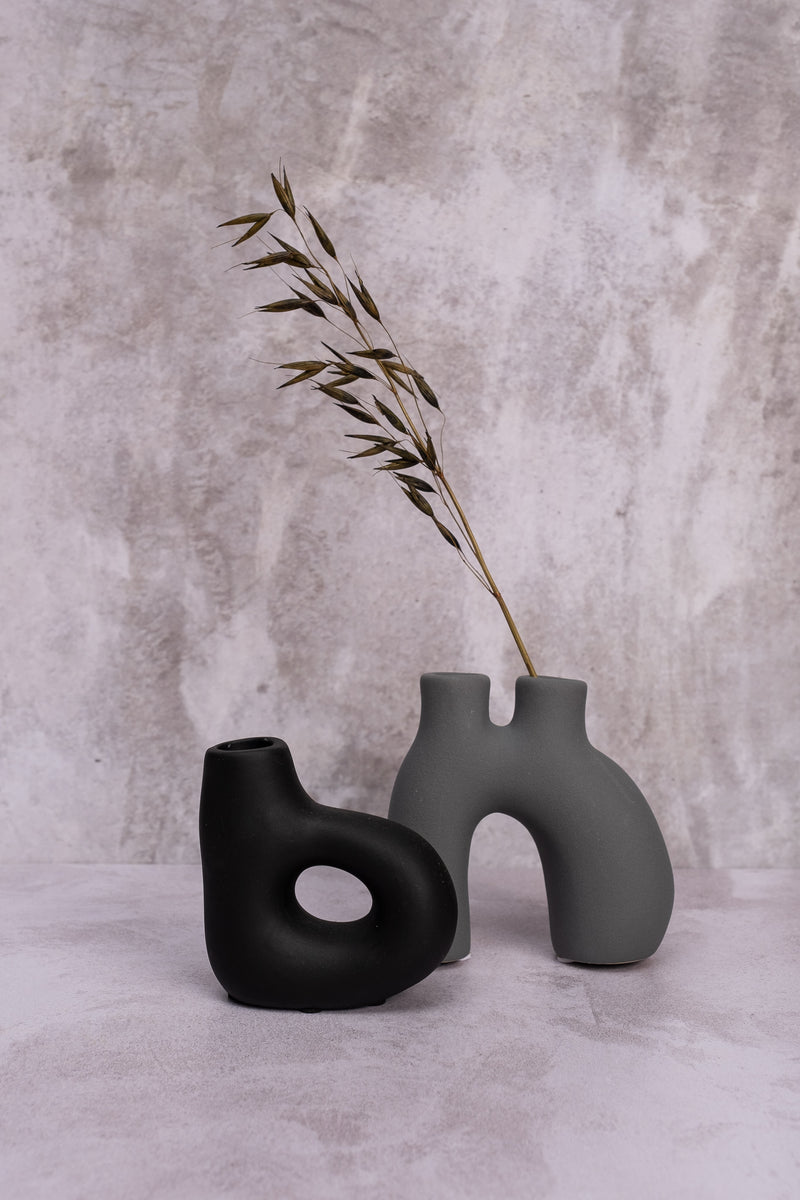 Black Avignon Ceramic Candlestick (10cm)