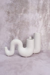 Smoky Sleek White Ceramic Vase