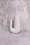 Smoky Sleek White Ceramic Vase