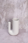 Smoky Sleek White Ceramic Vase