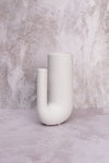 Smoky Sleek White Ceramic Vase