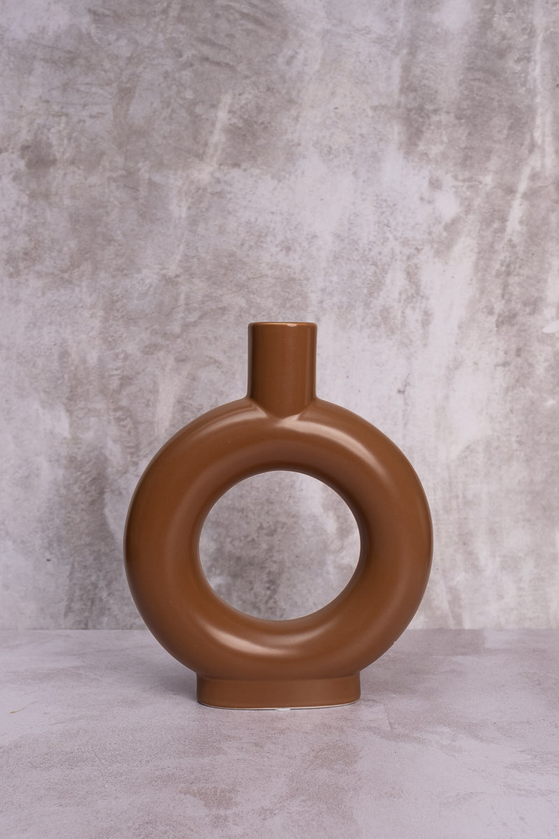 Chocolate Doughnut Ceramic Vase