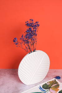 Large White Valence Ceramic Vase (31cm)