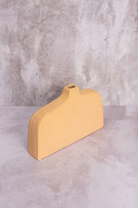 Soft Yellow Sound Wave Ceramic Vase