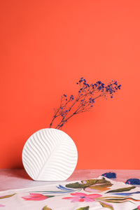 Small White Valence Ceramic Vase (18cm)