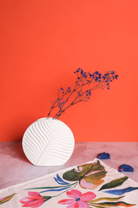 Small White Valence Ceramic Vase (18cm)