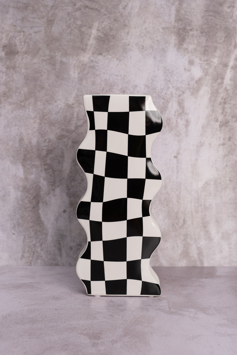 Chessboard Ceramic Vase