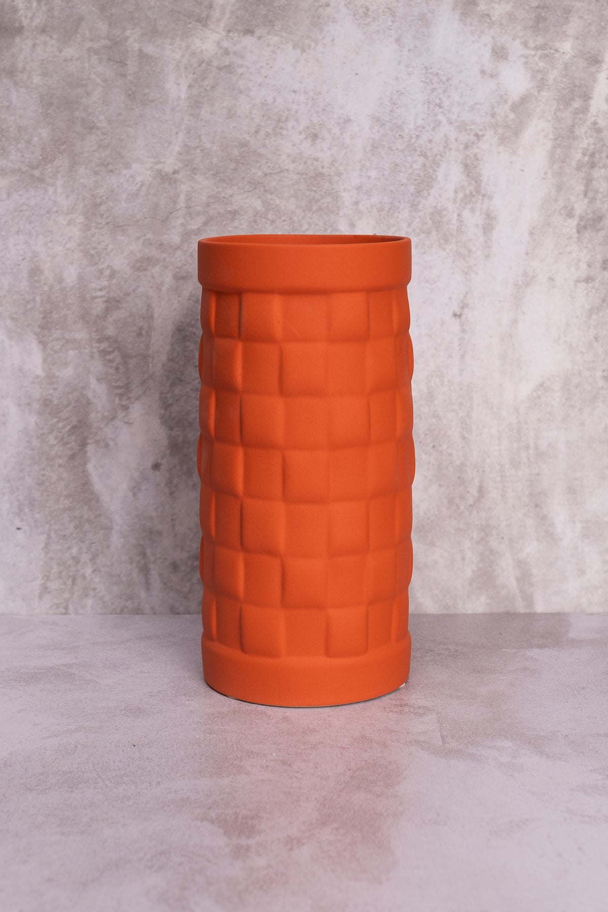 Orange Woven Ceramic Vase