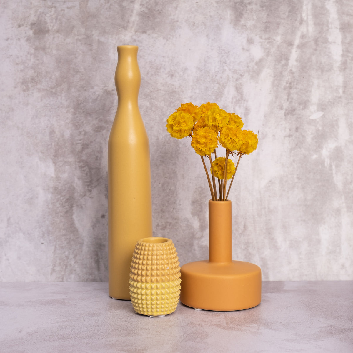 Tall Yellow Nordic Ceramic Vase (32cm)