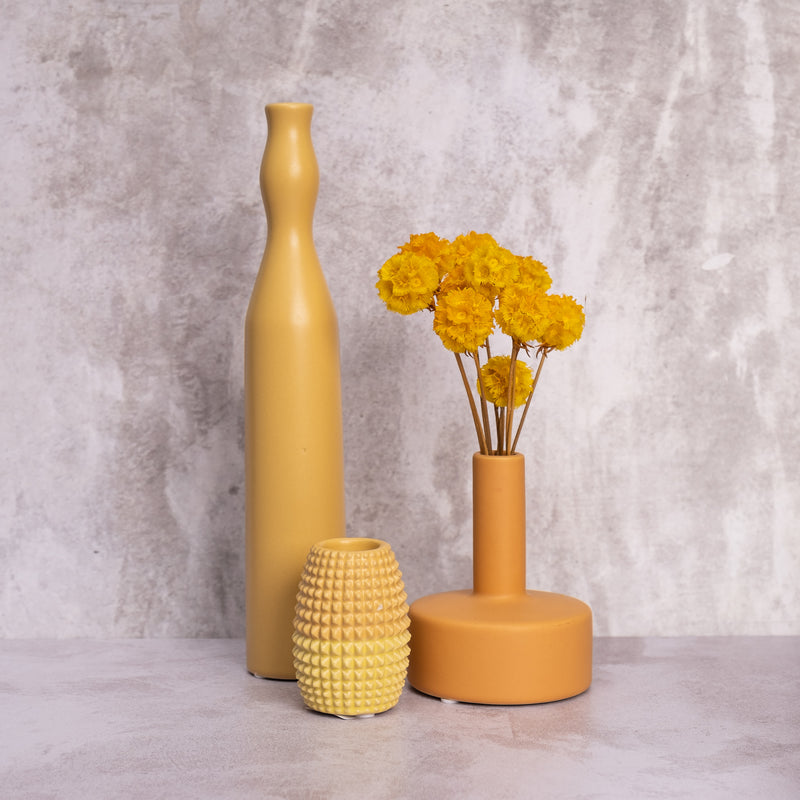 Short Yellow Pineapple Ceramic Candle Holder (8,5cm)