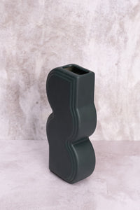 Navy Wave Ceramic Vase