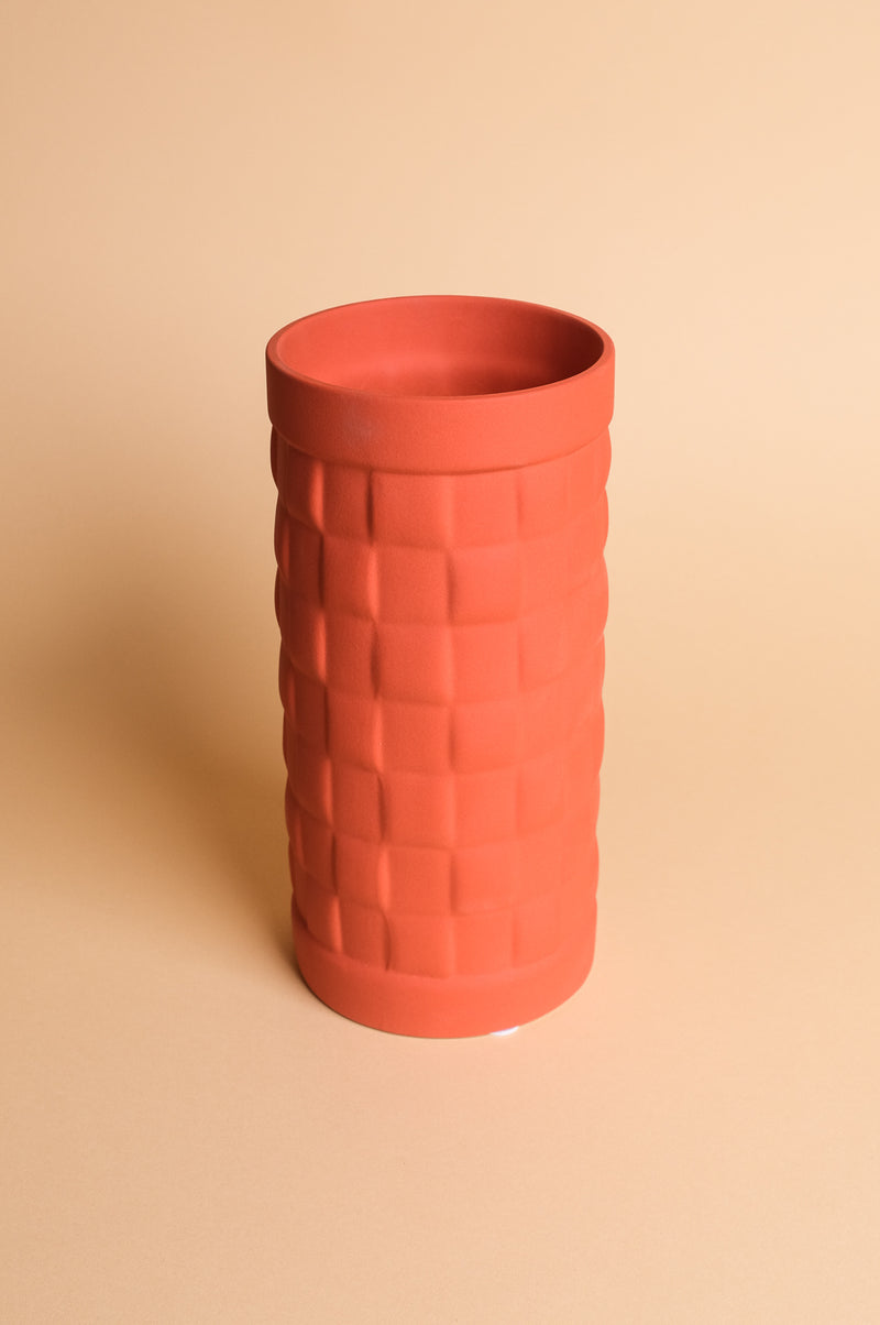 Orange Woven Ceramic Vase