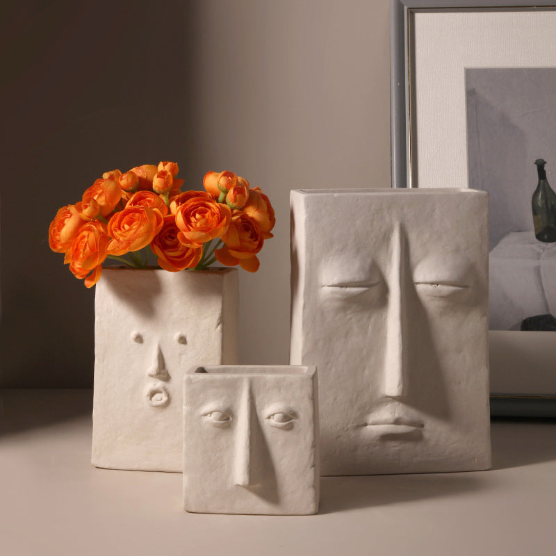 Stone-Faced Ceramic Vase