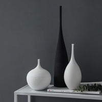 Tall Black Venice Ceramic Vase