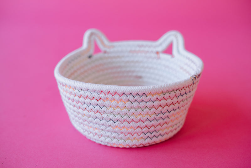 Rainbow Woven Basket (Small)(19cm x 9cm)