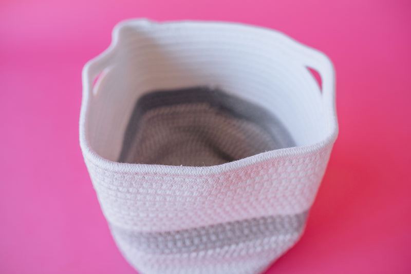 Grey Light Two-Tone Basket (Medium)(25cm x 22cm)