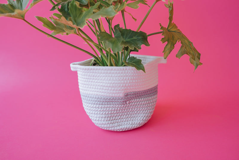 Grey Light Two-Tone Basket (Medium)(25cm x 22cm)
