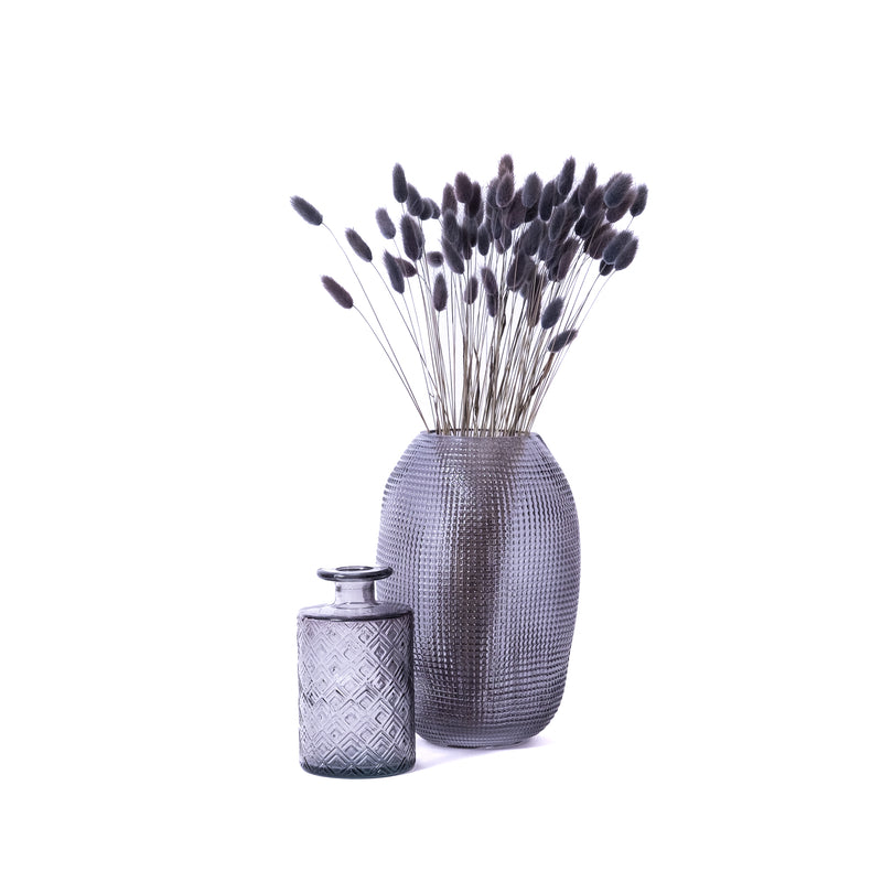 Embossed Smoky Grey Vase (16cm)