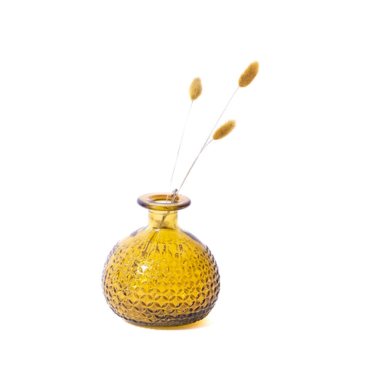 Moroccan Mustard Glass Vase (12cm)