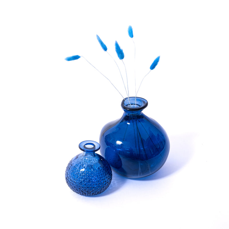 Cobalt Blue Embossed Vase (11cm)